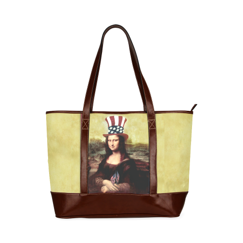 Patriotic Mona Lisa - 4th of July Tote Handbag (Model 1642)