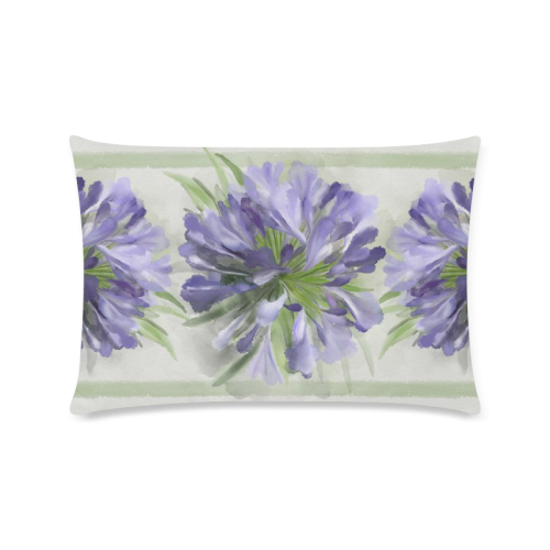 Purple Flowers Custom Rectangle Pillow Case 16"x24" (one side)