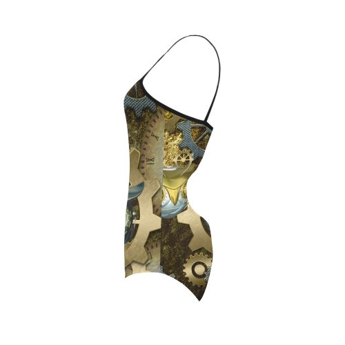 Steampunk, awesome owl Strap Swimsuit ( Model S05)