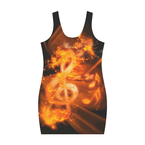 Explosion, clef with key notes Medea Vest Dress (Model D06)