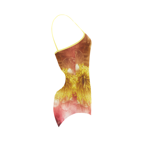 Pink Winter Flower Strap Swimsuit ( Model S05)