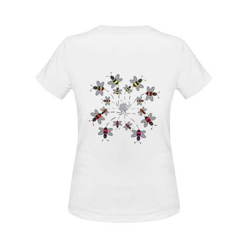 Swirling Rainbow Bees Women's Classic T-Shirt (Model T17）