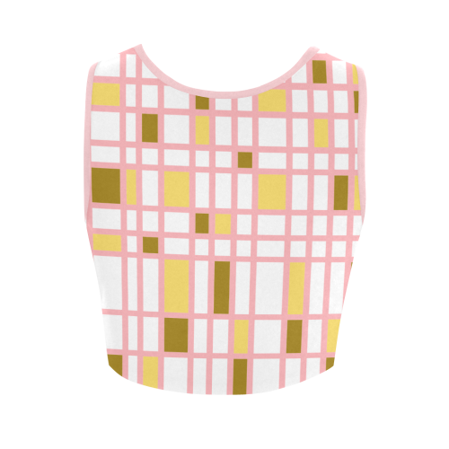 Plaid Design ABC FQ Women's Crop Top (Model T42)