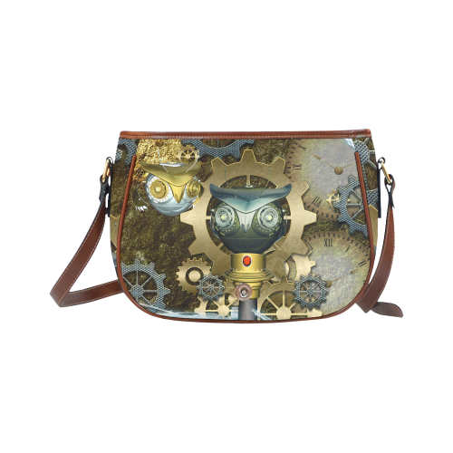 Steampunk, cute owl Saddle Bag/Small (Model 1649) Full Customization