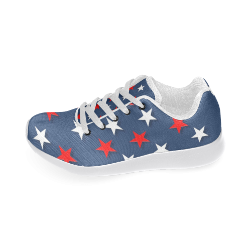 Navy Red White Stars Men’s Running Shoes (Model 020)