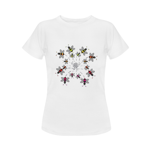 Swirling Rainbow Bees Women's Classic T-Shirt (Model T17）