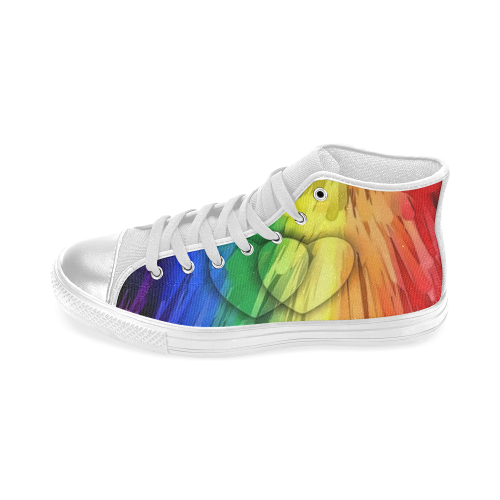 Pride Colors by Nico Bielow Women's Classic High Top Canvas Shoes (Model 017)