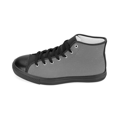 Steel Gray Men’s Classic High Top Canvas Shoes (Model 017)