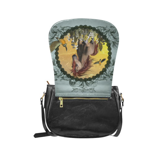Horse with birds Classic Saddle Bag/Small (Model 1648)