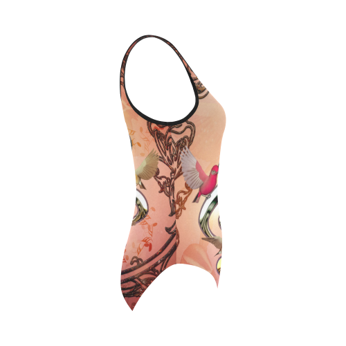 Clef with birds Vest One Piece Swimsuit (Model S04)