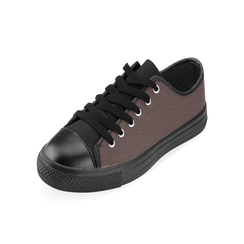 Deep Mahogany Men's Classic Canvas Shoes (Model 018)