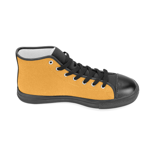 Radiant Yellow Men’s Classic High Top Canvas Shoes (Model 017)