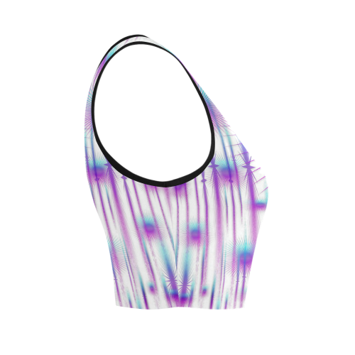 Star fall in rainbow landscape Women's Crop Top (Model T42)