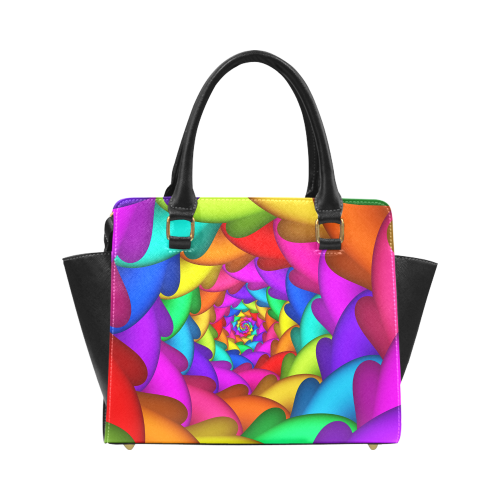 Psychedelic Rainbow Spiral Classic Shoulder Handbag (Model 1653)