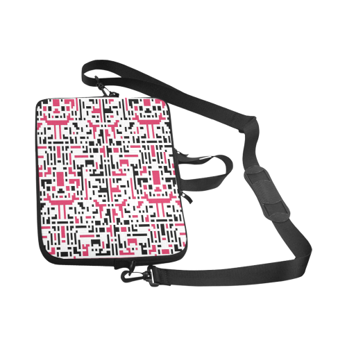 Red and Black Pixels Laptop Handbags 17"