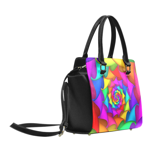 Psychedelic Rainbow Spiral Classic Shoulder Handbag (Model 1653)