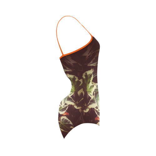 Hidden Frangipani Strap Swimsuit ( Model S05)