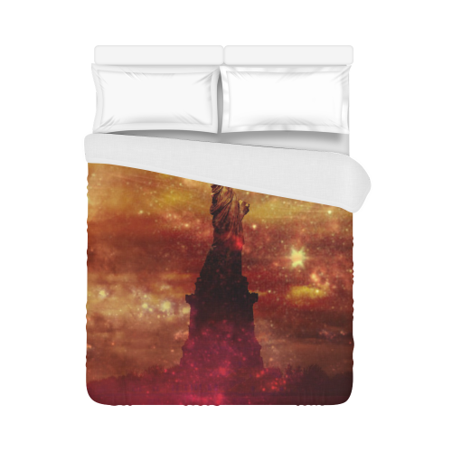 Lady Liberty Yellow Red Space Duvet Cover 86"x70" ( All-over-print)