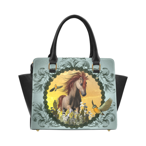 Horse with birds Classic Shoulder Handbag (Model 1653)