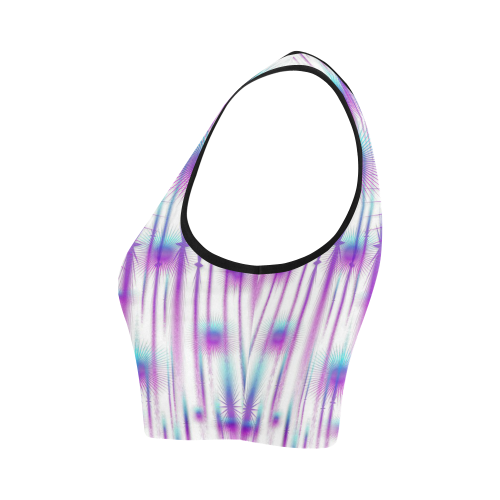 Star fall in rainbow landscape Women's Crop Top (Model T42)