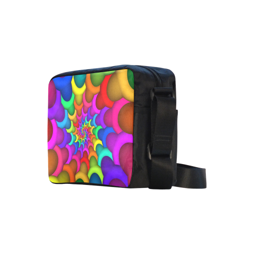 Psychedelic Rainbow Spiral Classic Cross-body Nylon Bags (Model 1632)