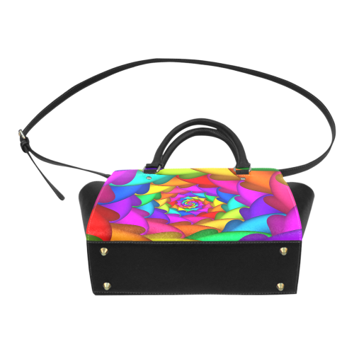 Psychedelic Rainbow Spiral Classic Shoulder Handbag (Model 1653)