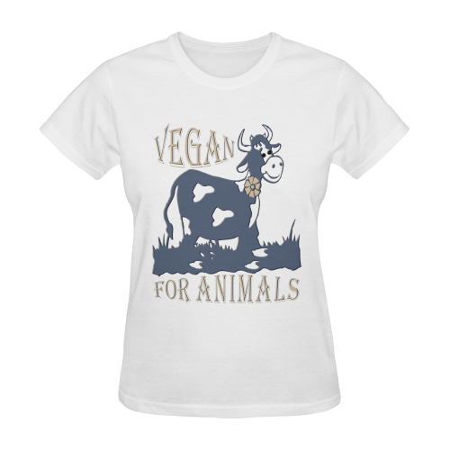 VEGAN FOR ANIMALS Sunny Women's T-shirt (Model T05)