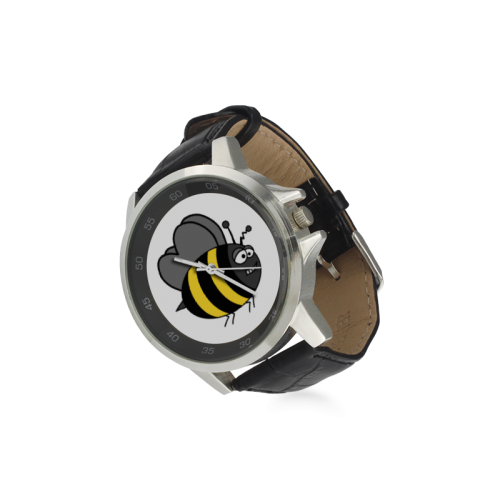 Crazy Bee Unisex Stainless Steel Leather Strap Watch(Model 202)