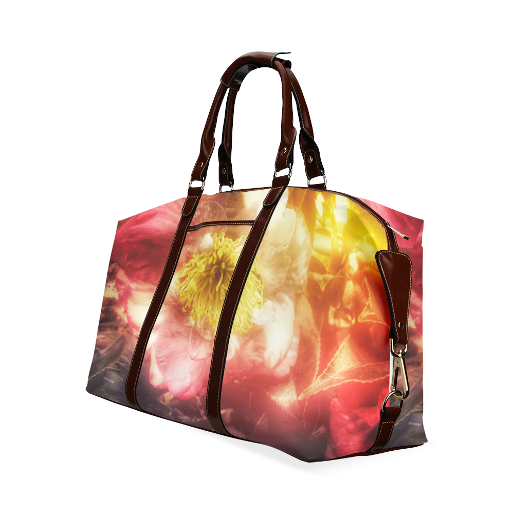 Pink Winter Flower Classic Travel Bag (Model 1643) ID D272360