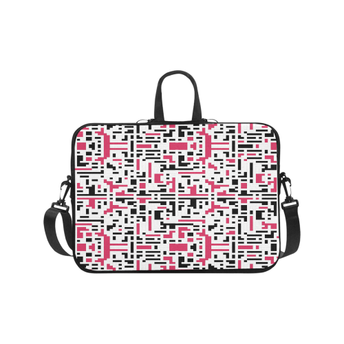 Red and Black Pixels Laptop Handbags 17"