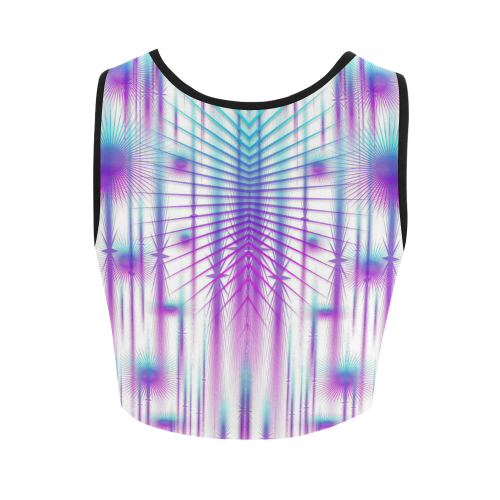 Star fall in rainbow landscape Women's Crop Top (Model T42)