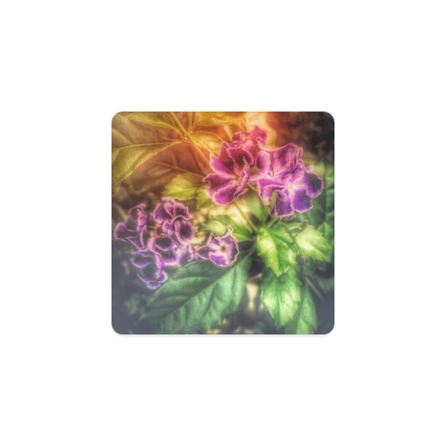 Purple Flowers Square Coaster