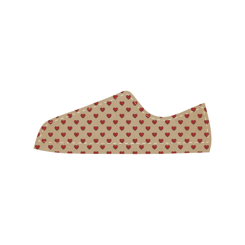Retro Hearts Women's Classic Canvas Shoes (Model 018)