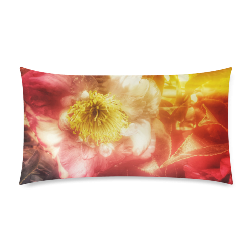 Pink Winter Flower Rectangle Pillow Case 20"x36"(Twin Sides)