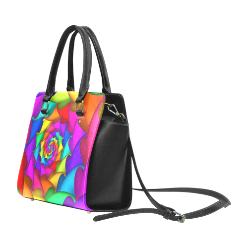 Psychedelic Rainbow Spiral Classic Shoulder Handbag (Model 1653)