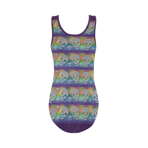 Skulls Multicolor Vest One Piece Swimsuit (Model S04)