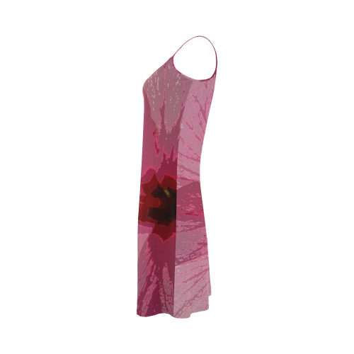 Wild Pink Hibiscus Alcestis Slip Dress (Model D05)