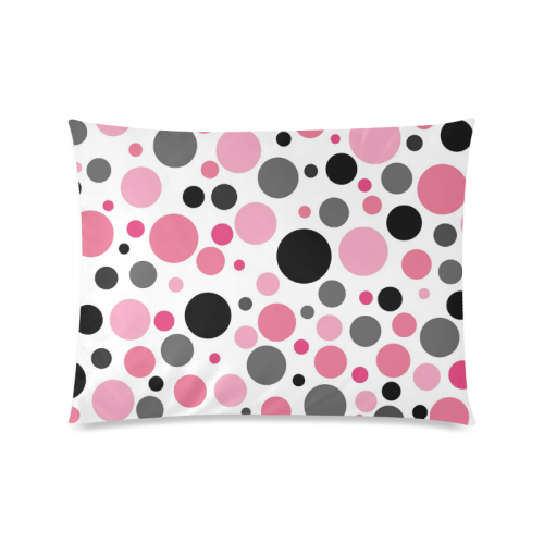 pink gray and black polka dot Custom Picture Pillow Case 20"x26" (one side)