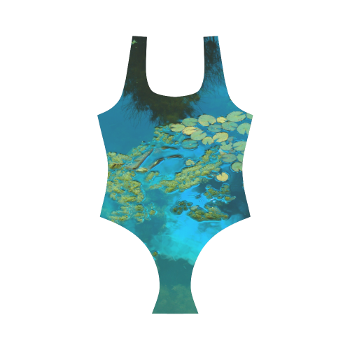 koi blue Vest One Piece Swimsuit (Model S04)