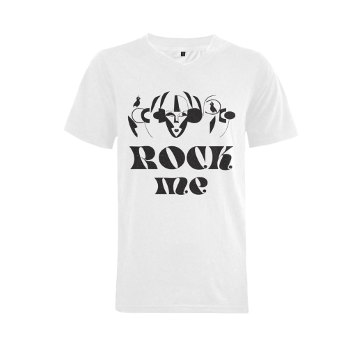 Rock me Men's V-Neck T-shirt (USA Size) (Model T10)