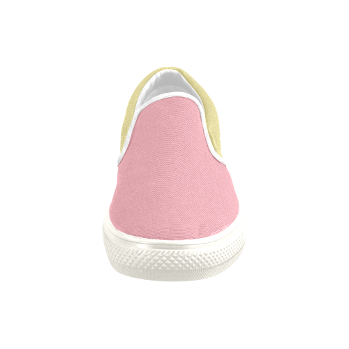 Custard and Peony Women's Unusual Slip-on Canvas Shoes (Model 019)