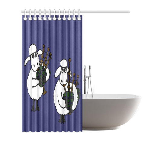 Funny Sheep Playing Bagpipes Shower Curtain 72"x72"