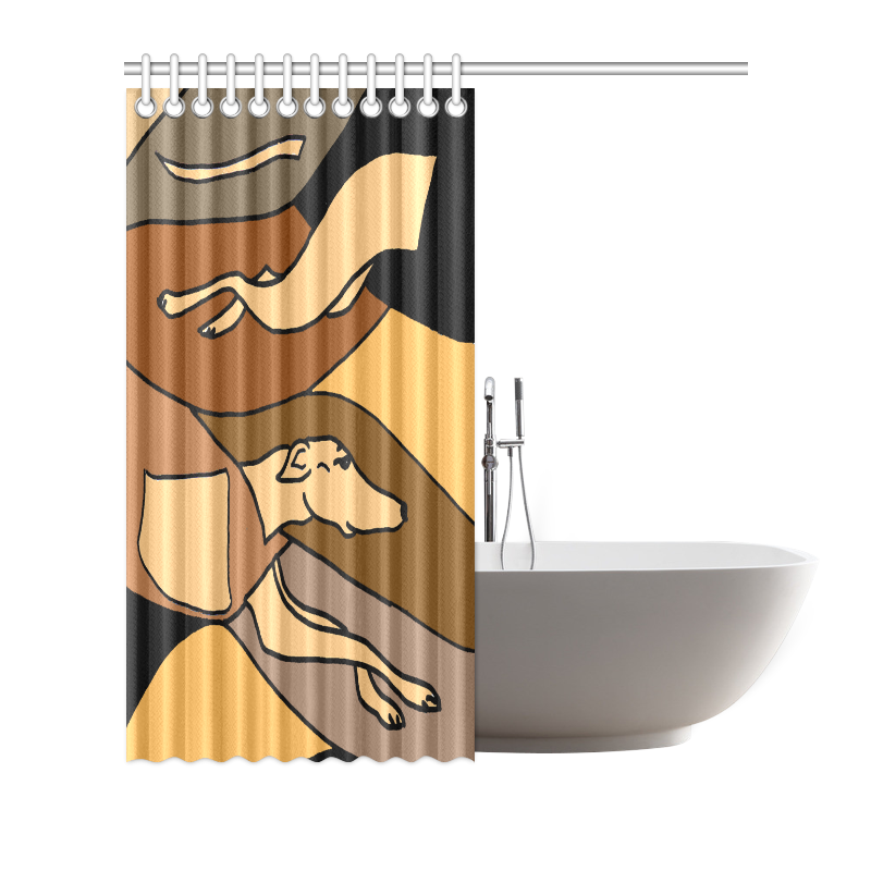 Cool Racing Greyhound Dog Abstract Shower Curtain 72"x72" ID D275391