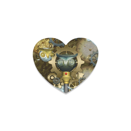 Steampunk, cute owl Heart Coaster