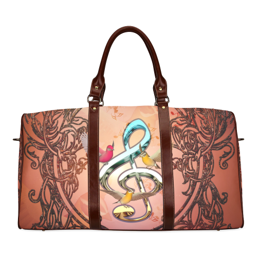 Clef with birds Waterproof Travel Bag/Small (Model 1639)
