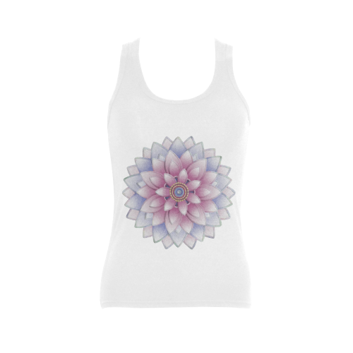 ornament pink, blue Women's Shoulder-Free Tank Top (Model T35)