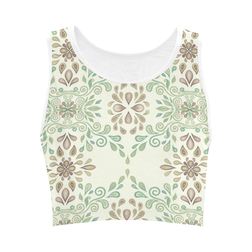 Green ornaments Women's Crop Top (Model T42)