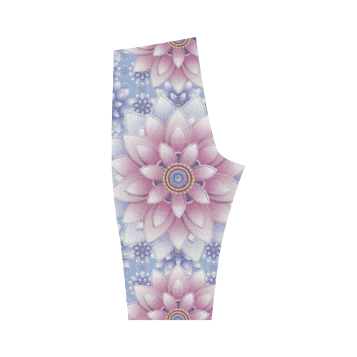 Ornaments pink+blue Hestia Cropped Leggings (Model L03)