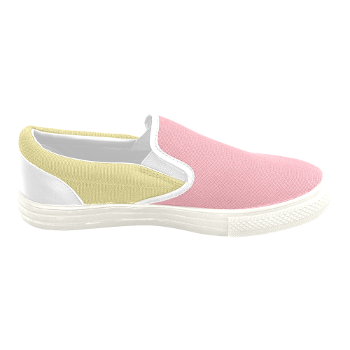 Custard and Peony Women's Unusual Slip-on Canvas Shoes (Model 019)