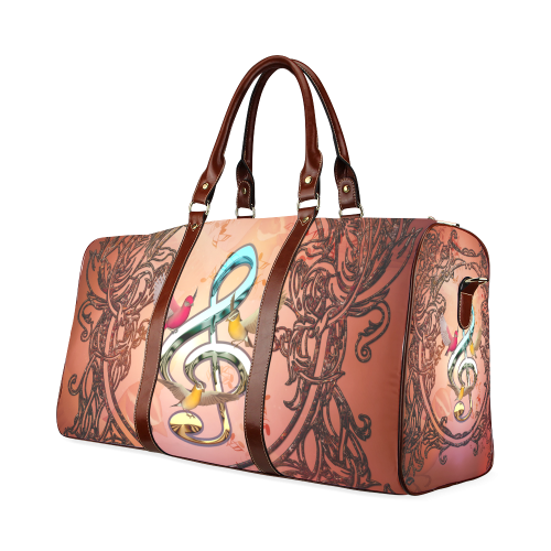 Clef with birds Waterproof Travel Bag/Small (Model 1639)